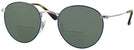 Round Silver On Top Blue Ray-Ban 3447V Bifocal Reading Sunglasses View #1