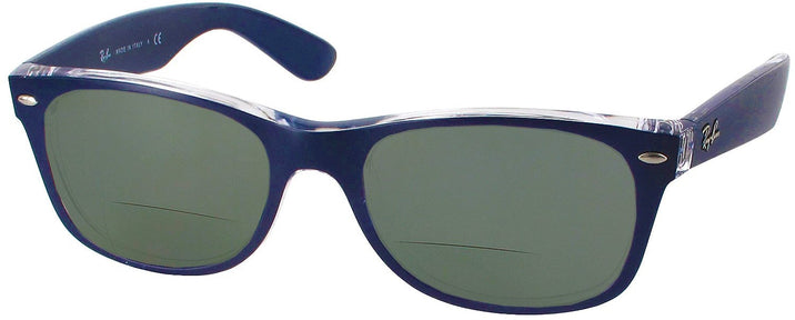 Wayfarer Matte Blue Ray-Ban 2132L Bifocal Reading Sunglasses View #1