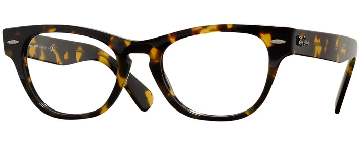 Cat Eye Yellow Havana Ray-Ban 2201V Single Vision Full Frame View #1