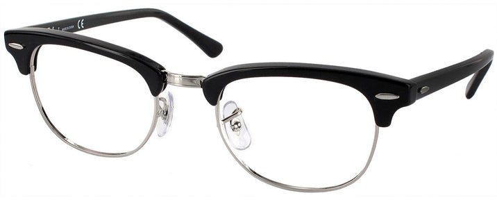 ClubMaster Shiny Black Ray-Ban 5154 Single Vision Full Frame View #1