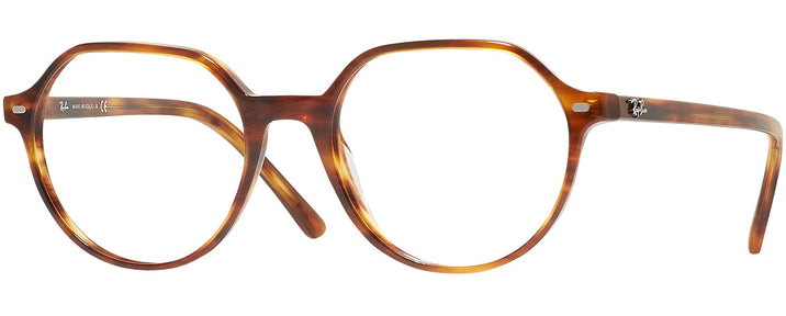 Round Striped Havana Ray-Ban 5395 Single Vision Full Frame View #1