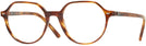 Round Striped Havana Ray-Ban 5395 Single Vision Full Frame View #1