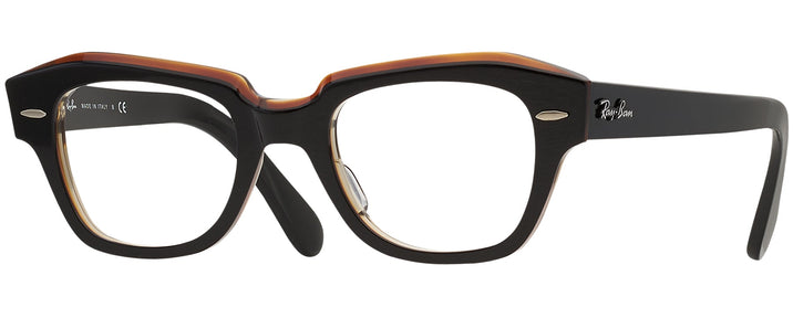 Cat Eye,Unique Black On Transparent Brown Ray-Ban 5486 Computer Style Progressive View #1