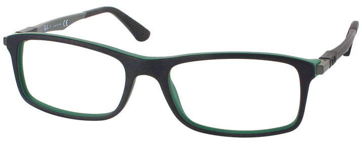 Rectangle Black/Green Tea Ray-Ban 7017 Progressive No-Lines View #1