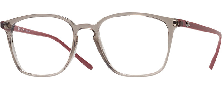 Square Trans Grey Ray-Ban 7185 Single Vision Full Frame View #1