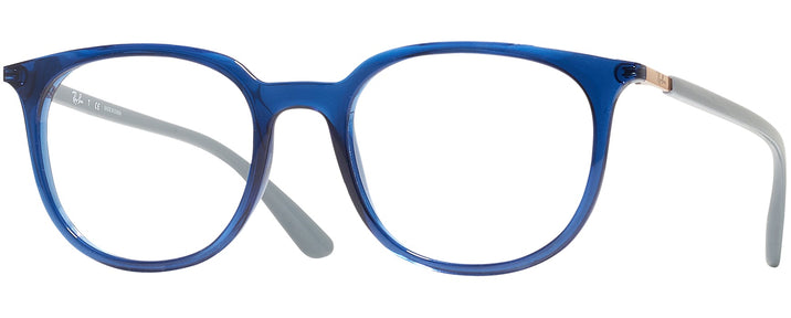 Round,Square Trans Blue Ray-Ban 7190 Single Vision Full Frame View #1