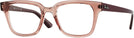 Square Transparent Light Red Ray-Ban 4323V Single Vision Full Frame View #1