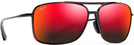Rectangle Red And Black Tortoise/Hawaii Lava Lens Maui Jim Kaupo Gap 437 View #1