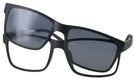 Rectangle Matte Black Seattle Eyeworks 960 with Clip Single Vision Full Frame View #1