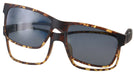 Rectangle Matte Tortoise Seattle Eyeworks 960 with Clip Single Vision Full Frame View #1