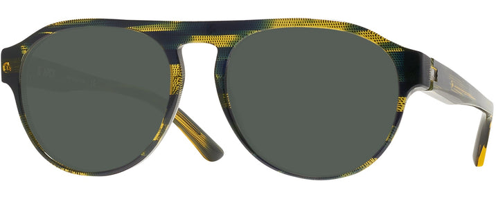 Round,Aviator Havana Yellow Pointille W/ Blue Starck SH5024 Progressive Reading Sunglasses View #1