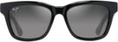 Square Black With Trans Light Grey/Neutral Grey Lens Maui Jim Hanohano 644 View #2