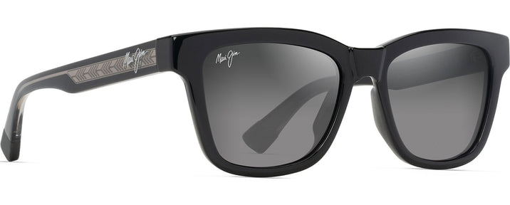 Square Black With Trans Light Grey/Neutral Grey Lens Maui Jim Hanohano 644 View #1