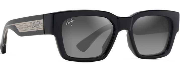 Rectangle Black With Trans Light Grey/Neutral Grey Lens Maui Jim Kenui 642 View #1