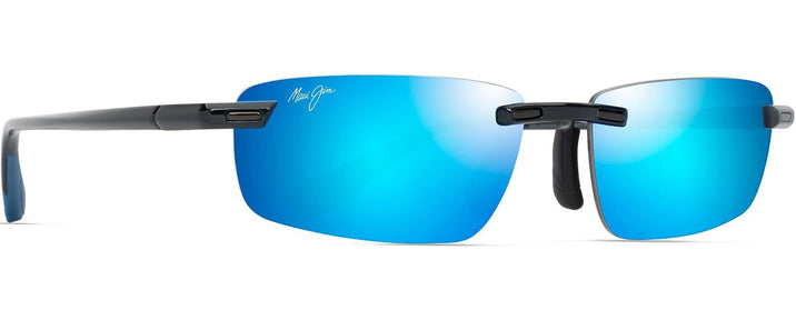 Rectangle Shiny Black/Blue Hawaii Mirror Maui Jim ‘Ilikou 630 View #1