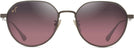 Round Shiny Brown/Maui Rose Lenses Maui Jim Kaulana Asian Fit 627 View #2