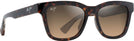 Square Dark Havana With Trans Yellow/HCL Bronze Lens Maui Jim Hanohano 644 View #1