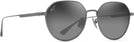 Round Dark Ruthenium/Neutral Grey Lenses Maui Jim Kaulana Asian Fit 627 View #1