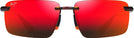Rectangle Red Havana/Hawaii Lava Lenses Maui Jim Laulima 626 View #2