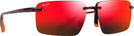 Rectangle Red Havana/Hawaii Lava Lenses Maui Jim Laulima 626 View #1