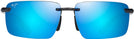 Rectangle Shiny Black/Blue Hawaii Mirror Maui Jim Laulima Asian Fit 656 View #2
