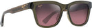 Square Trans Green/Maui Rose Lens Maui Jim Hanohano 644 View #1