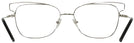 Square Shiny Silver Tory Burch 1056 Single Vision Full Frame View #4