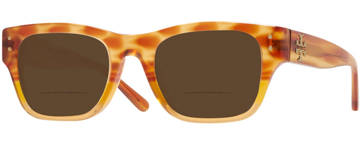Square Amber Tri Gradient Tory Burch 7144U Bifocal Reading Sunglasses View #1