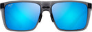 Rectangle Translucent Grey/Blue Hawaii Maui Jim Honokalani 455 View #2