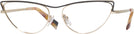 Cat Eye Matte Black Light Gold Alain Mikli A02038 Single Vision Full Frame View #1