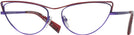 Cat Eye VIOLET/BLUE PURPLE FISHNET Alain Mikli A02038 Single Vision Full Frame View #1