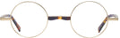 Round Matte Soft Gold/Violet Striped Alain Mikli A02041 Single Vision Full Frame View #2