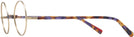 Round Matte Soft Gold/Violet Striped Alain Mikli A02041 Single Vision Full Frame View #3