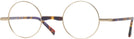 Round Matte Soft Gold/Violet Striped Alain Mikli A02041 Single Vision Full Frame View #1