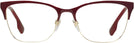 Cat Eye Light Gold/bordeaux Burberry 1362 Single Vision Full Frame View #2