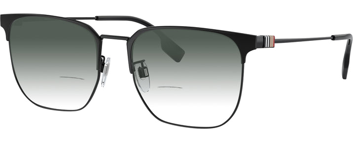 Square Black Burberry 1383D w/ Gradient Bifocal Reading Sunglasses View #1