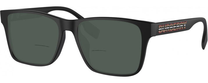 Rectangle Matte Black Burberry 2393D Bifocal Reading Sunglasses View #1