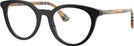 Round Black W/ Check Sand Burberry 2429 Single Vision Full Frame View #1