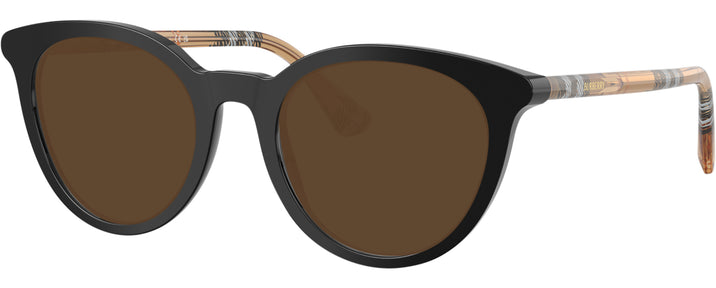 Round Black W/ Check Sand Burberry 2429 Progressive Reading Sunglasses View #1