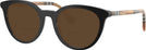 Round Black W/ Check Sand Burberry 2429 Bifocal Reading Sunglasses View #1