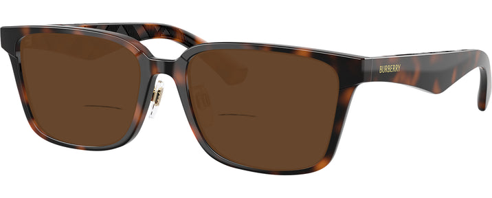 Square Dark Havana Burberry 2450D Bifocal Reading Sunglasses View #1