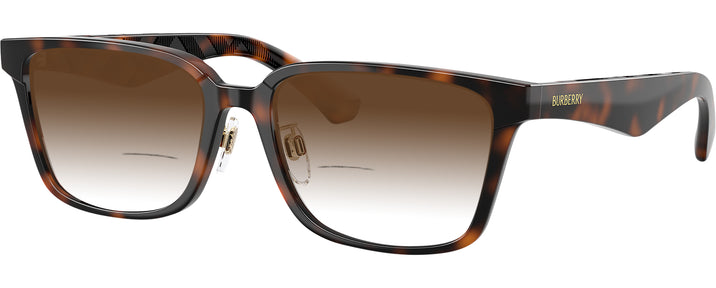 Square Dark Havana Burberry 2450D w/ Gradient Bifocal Reading Sunglasses View #1