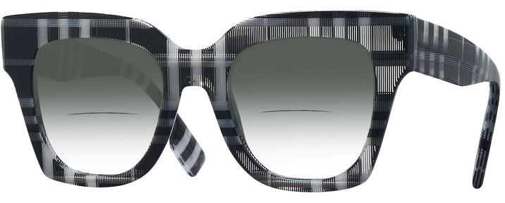 Oversized,Square Check White/black Burberry 4364 w/ Gradient Bifocal Reading Sunglasses View #1