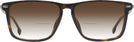 Square Dark Havana Hugo Boss 0931 w/ Gradient Bifocal Reading Sunglasses View #2