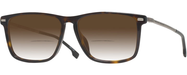 Square Dark Havana Hugo Boss 0931 w/ Gradient Bifocal Reading Sunglasses View #1
