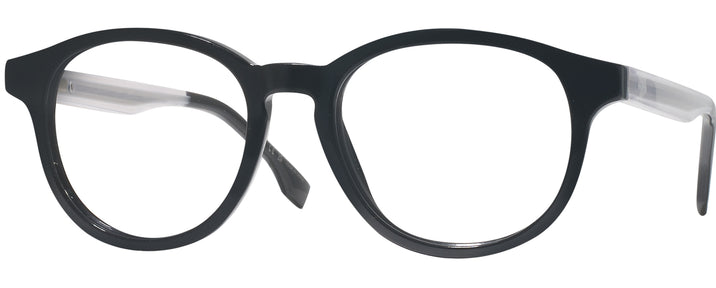 Round Black Crystal Hugo Boss 1548 Progressive No-Lines View #1