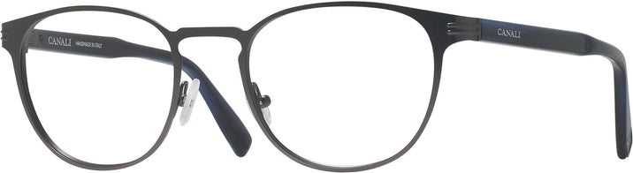 Round Grey With Blue Canali CO303 Single Vision Full Frame View #1