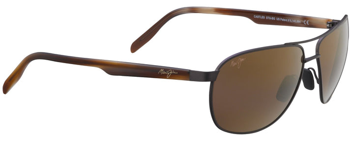 Aviator Matte Chocolate/bronze Lens Maui Jim Castles 728 View #1
