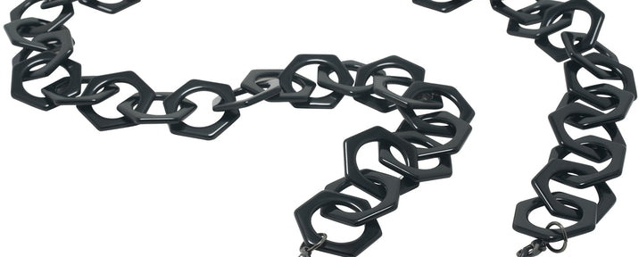  Black Chunky Hex Chain View #1