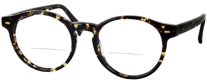 Round Brown Newbury Street with Brown Clip Bifocal View #1